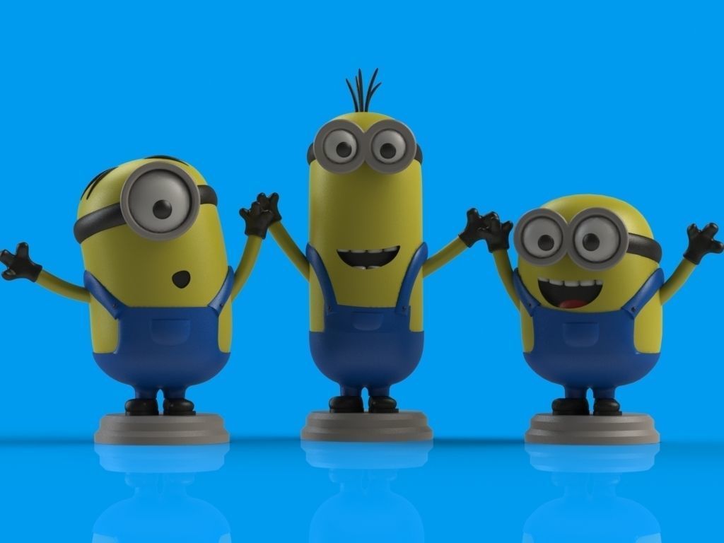 Minions Trio 3D print model_0