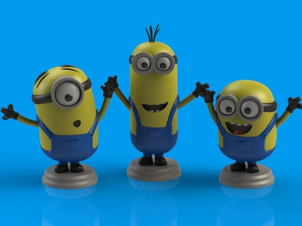 Minions Trio 3D print model_1