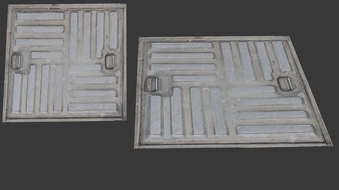 Metal Manhole Cover Scan Low-poly 3D model