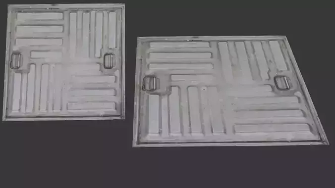 Metal Manhole Cover Scan Low-poly 3D model