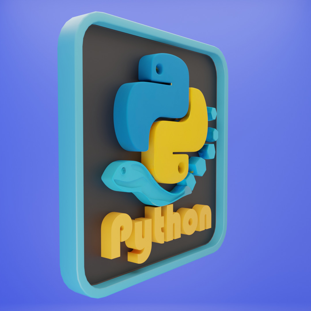 Python Programming Emblem Set 3D model_5