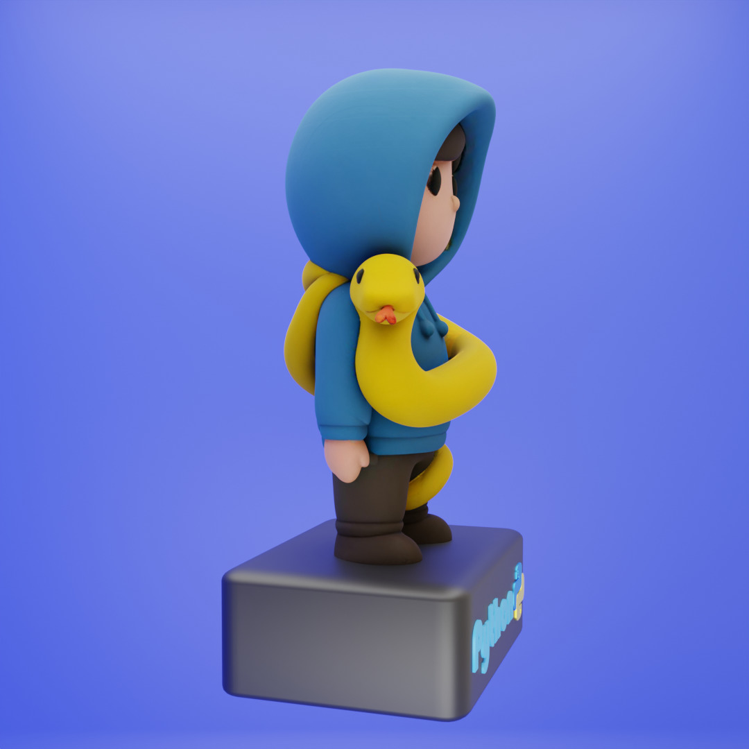 Python Programming Emblem Set 3D model_2