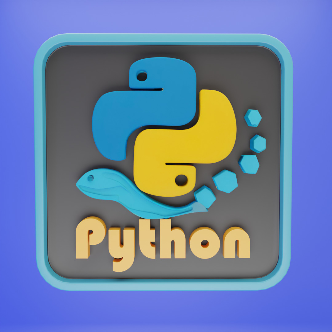 Python Programming Emblem Set 3D model_4
