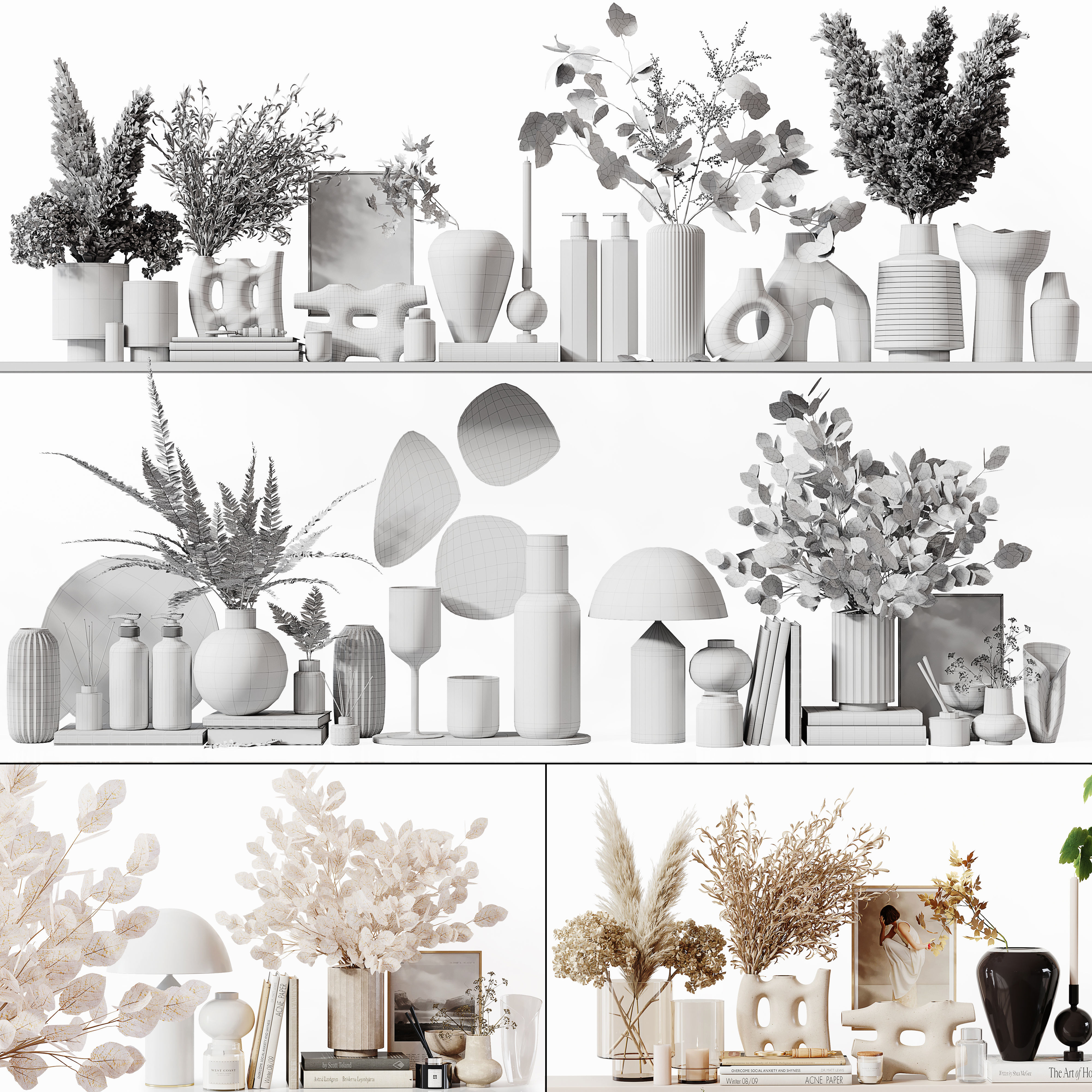 Decorative Set 253 Low-poly 3D model_6