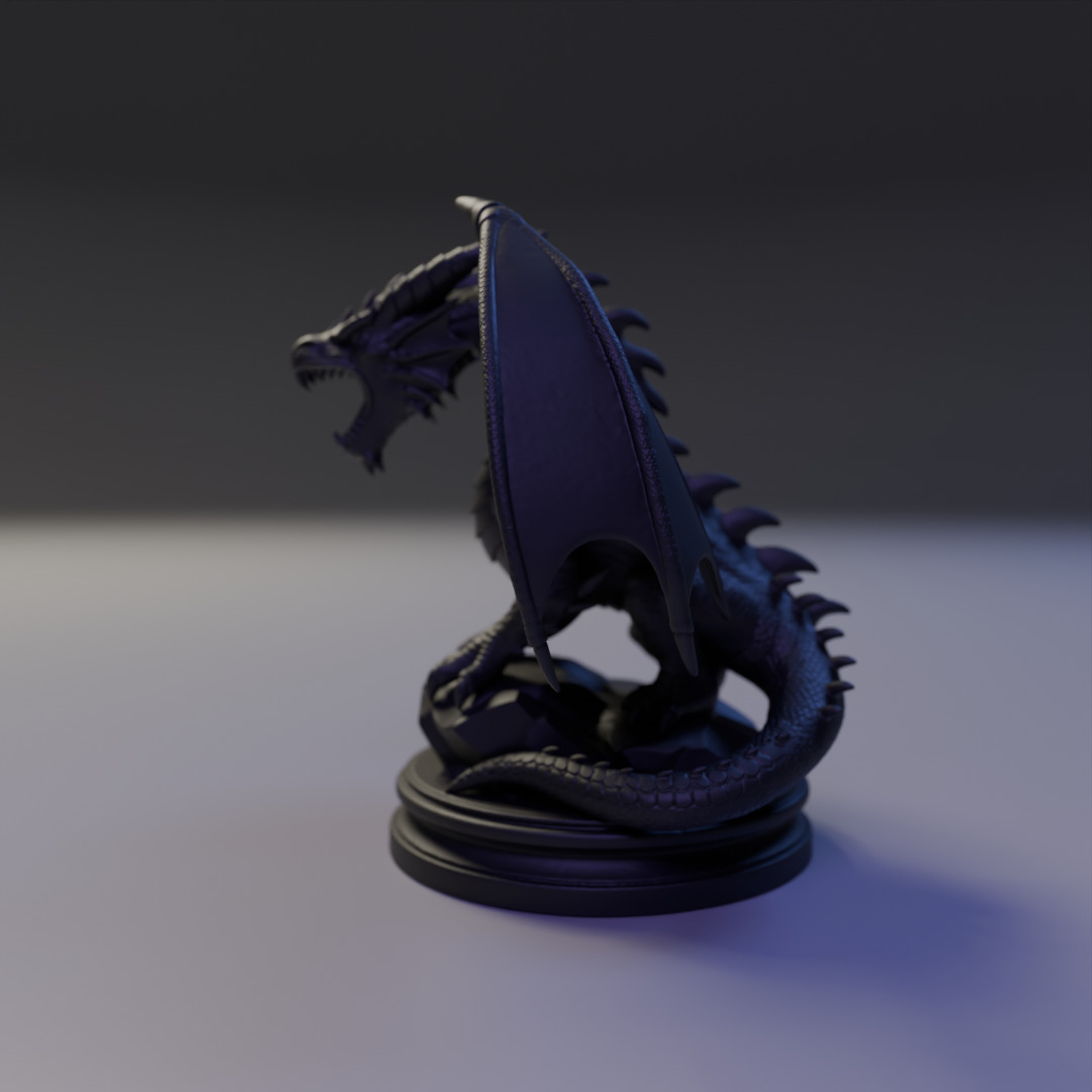 Medieval dragon 3D print model_4