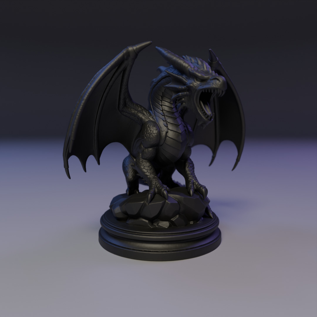 Medieval dragon 3D print model_8