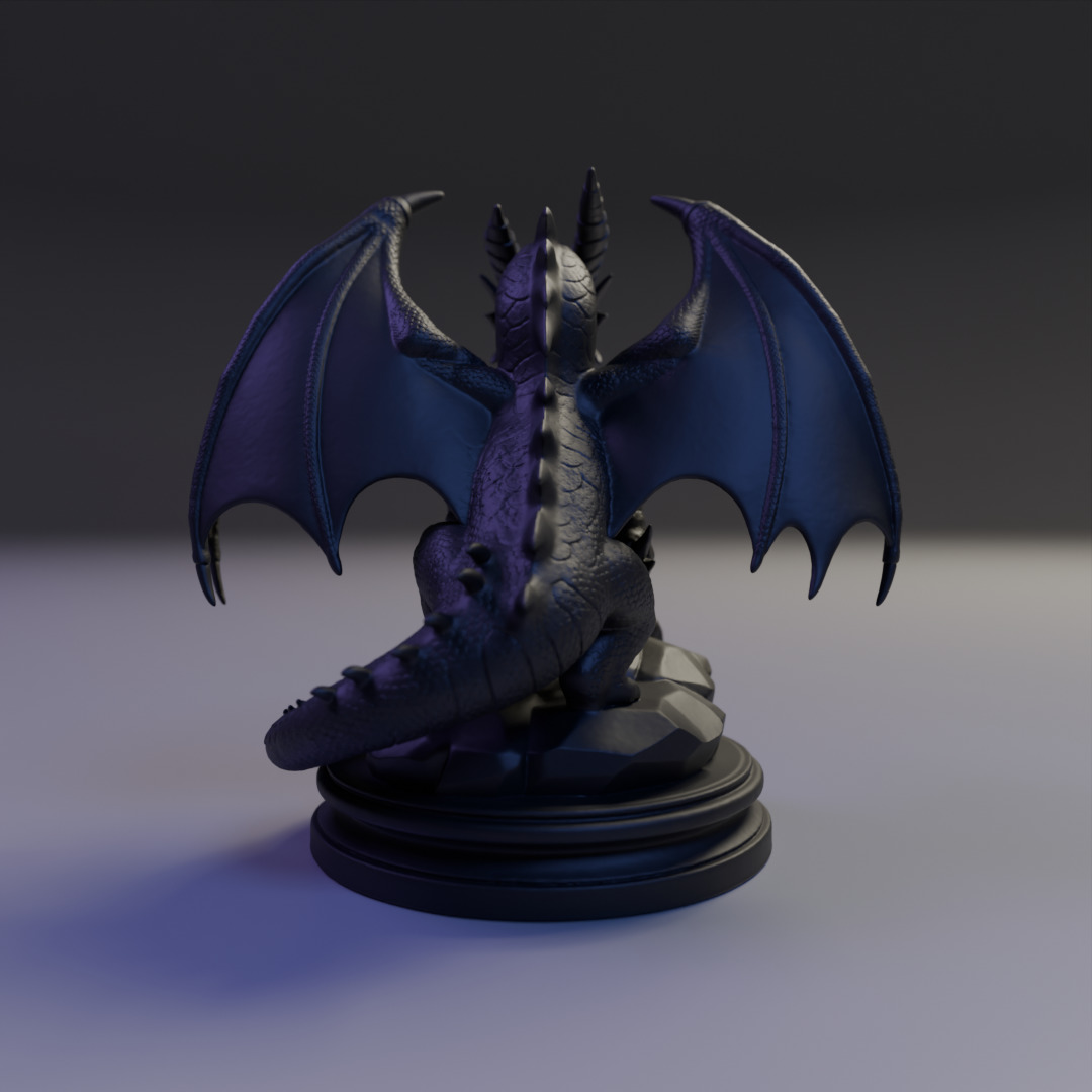 Medieval dragon 3D print model_6