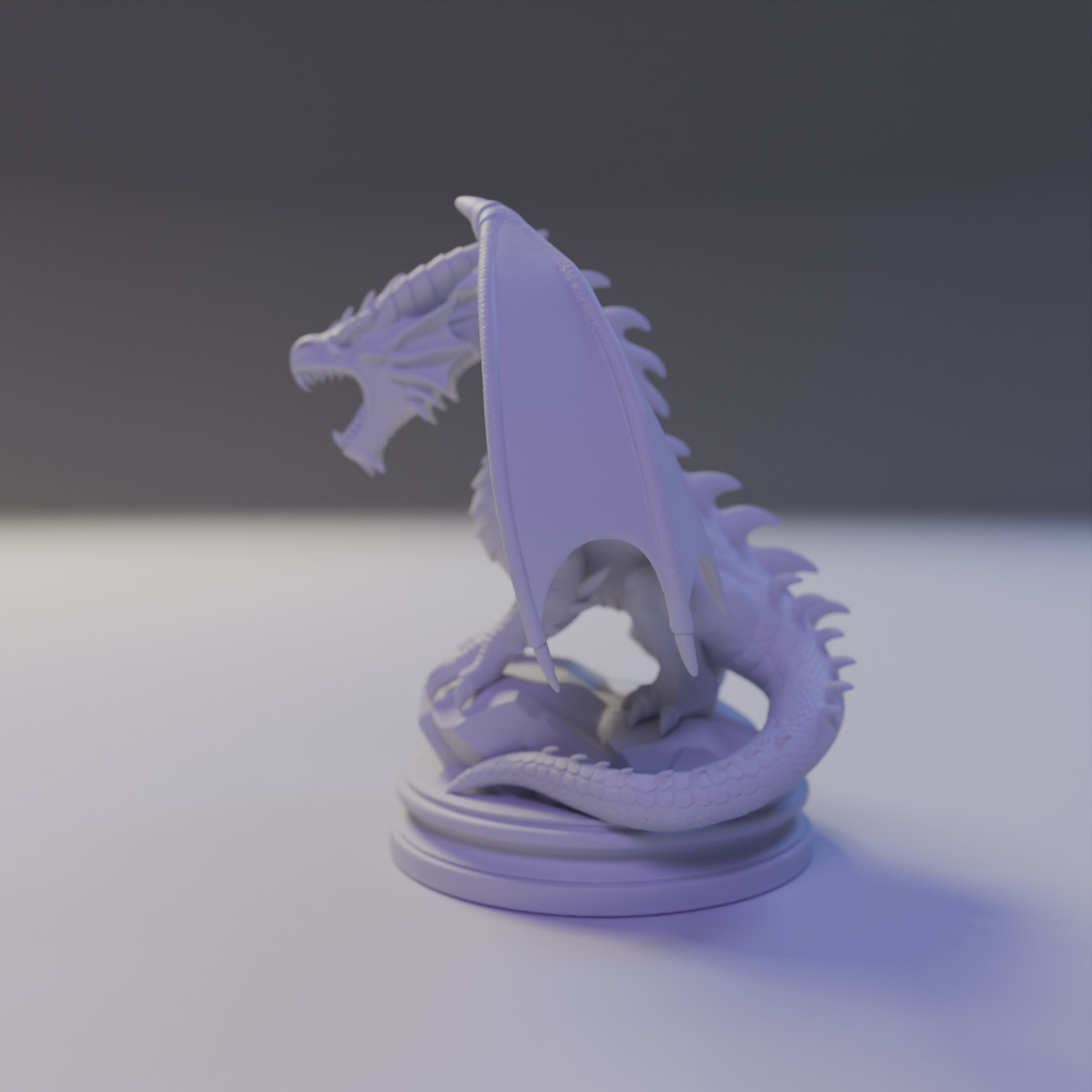 Medieval dragon 3D print model_3