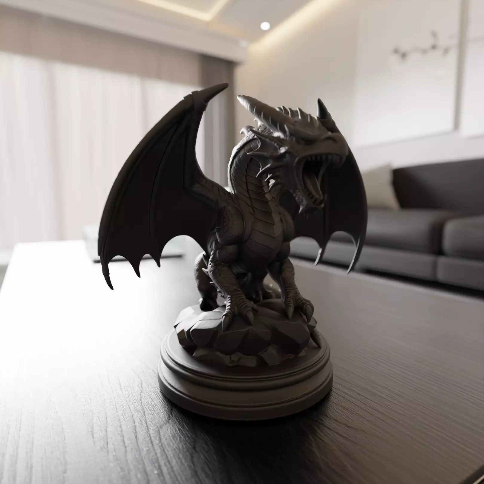 Medieval dragon 3D print model_0