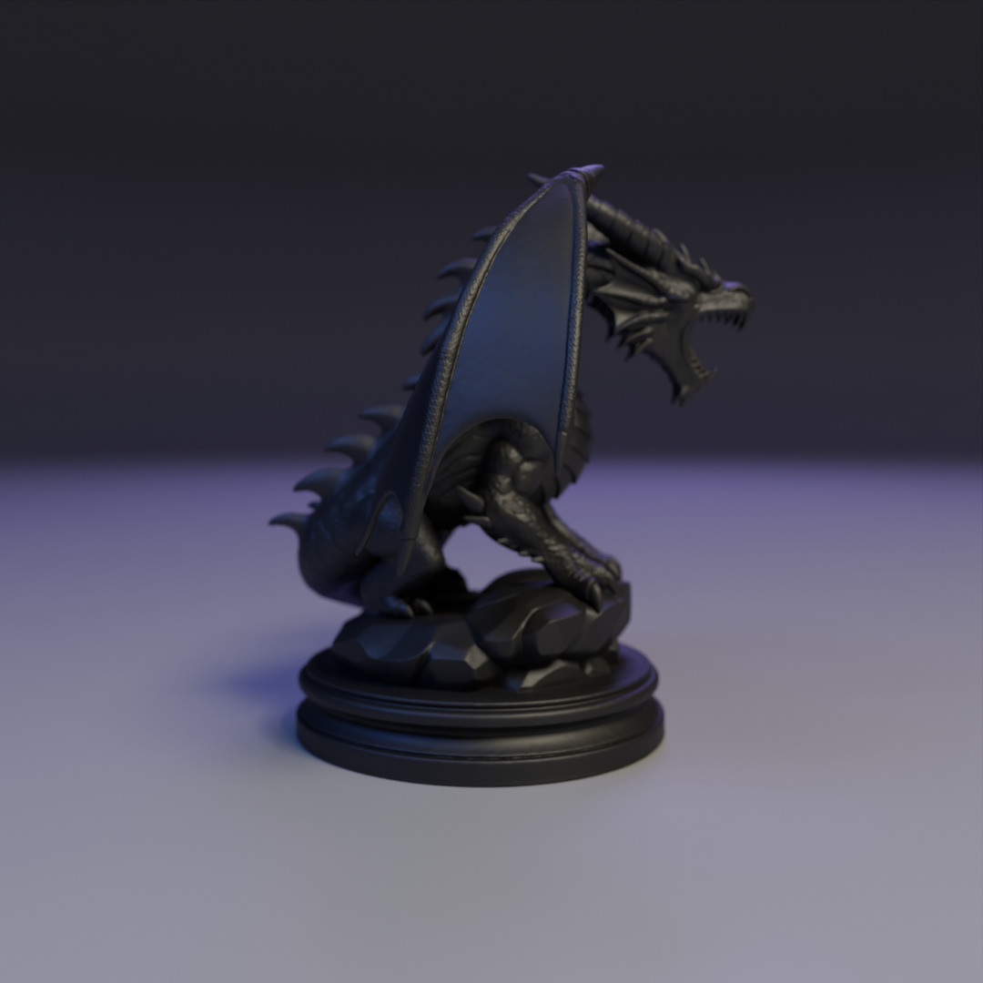 Medieval dragon 3D print model_2