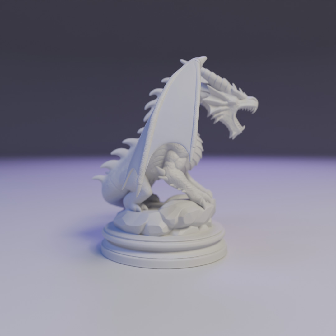 Medieval dragon 3D print model_1