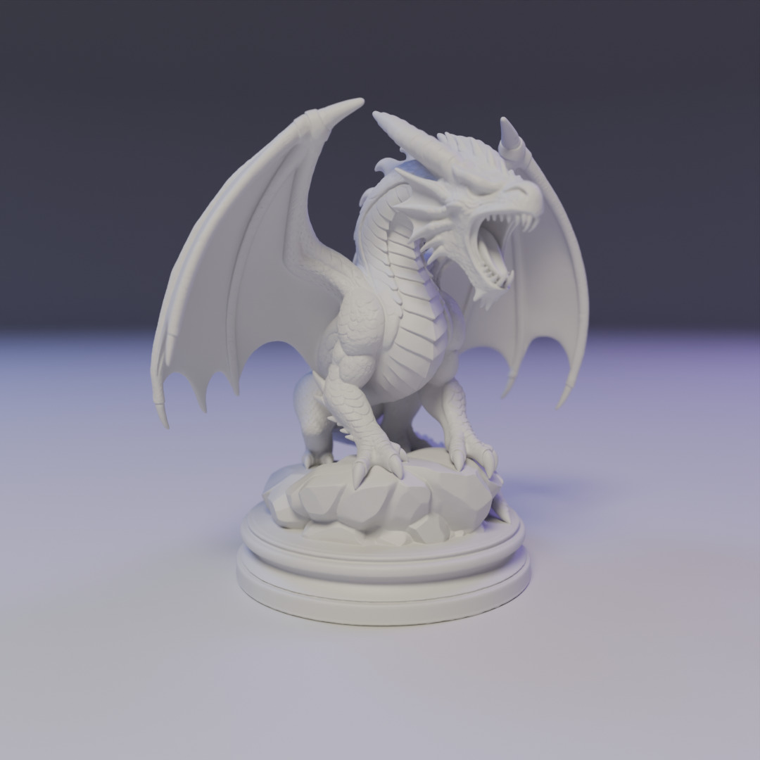 Medieval dragon 3D print model_7