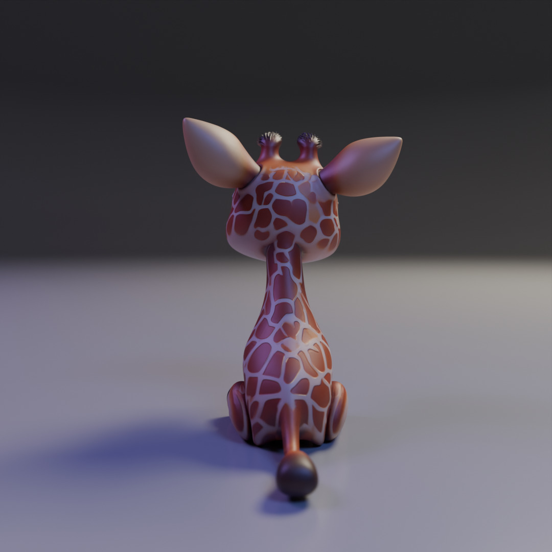 cute baby giraffe 3D print model_6