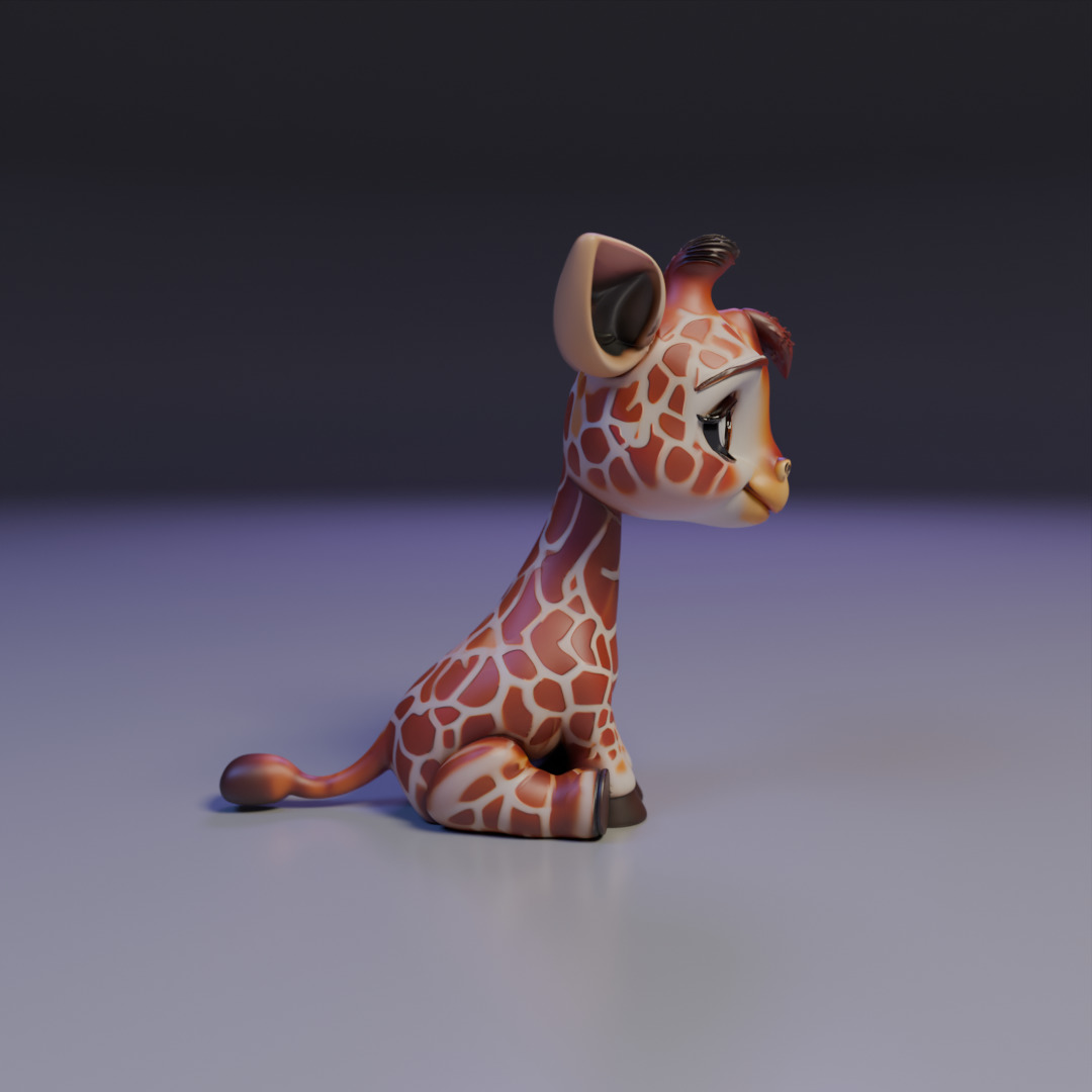 cute baby giraffe 3D print model_2