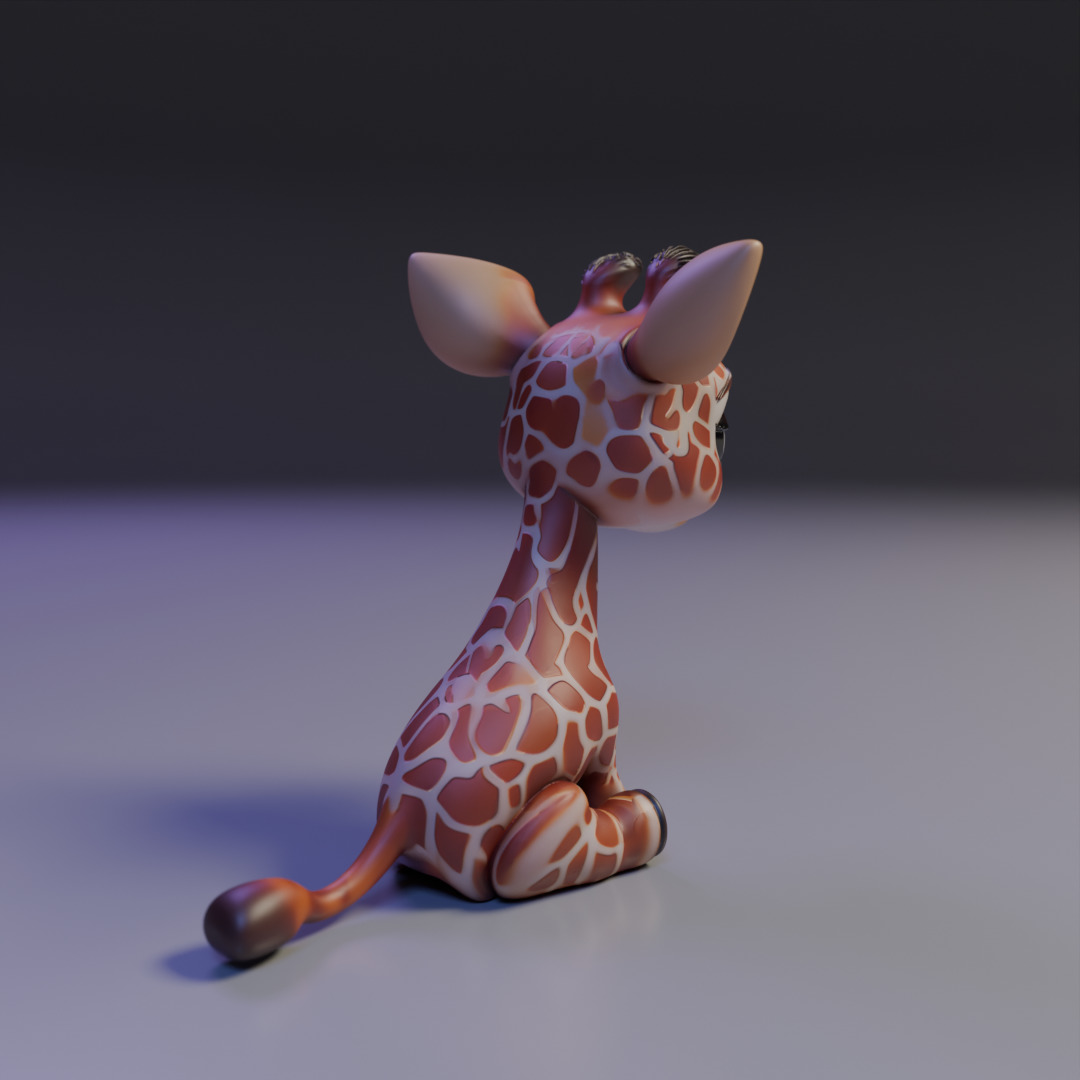 cute baby giraffe 3D print model_14