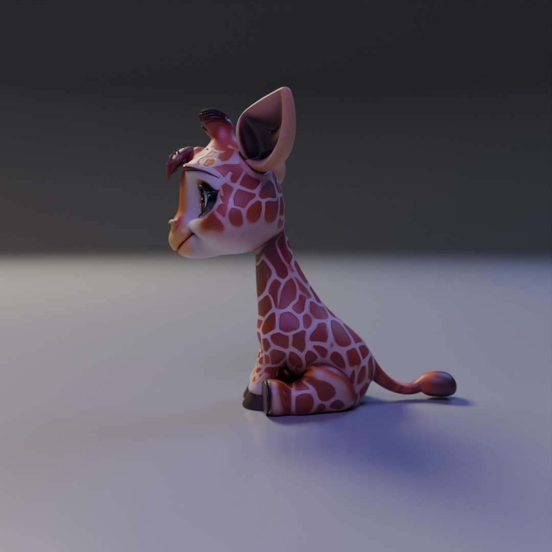 cute baby giraffe 3D print model_4