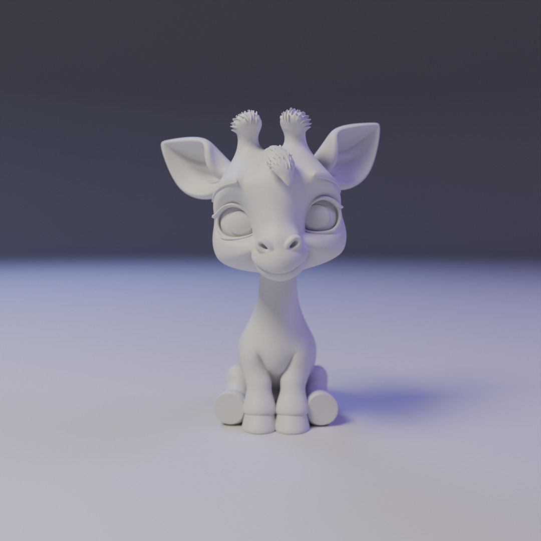 cute baby giraffe 3D print model_15