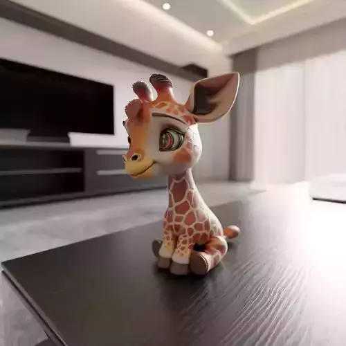 cute baby giraffe 3D print model
