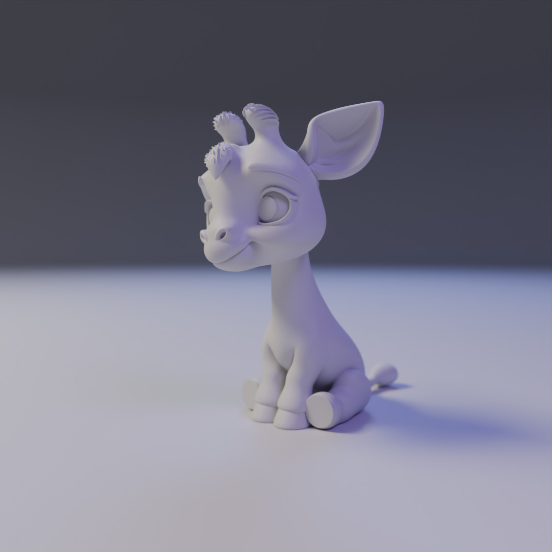 cute baby giraffe 3D print model_9