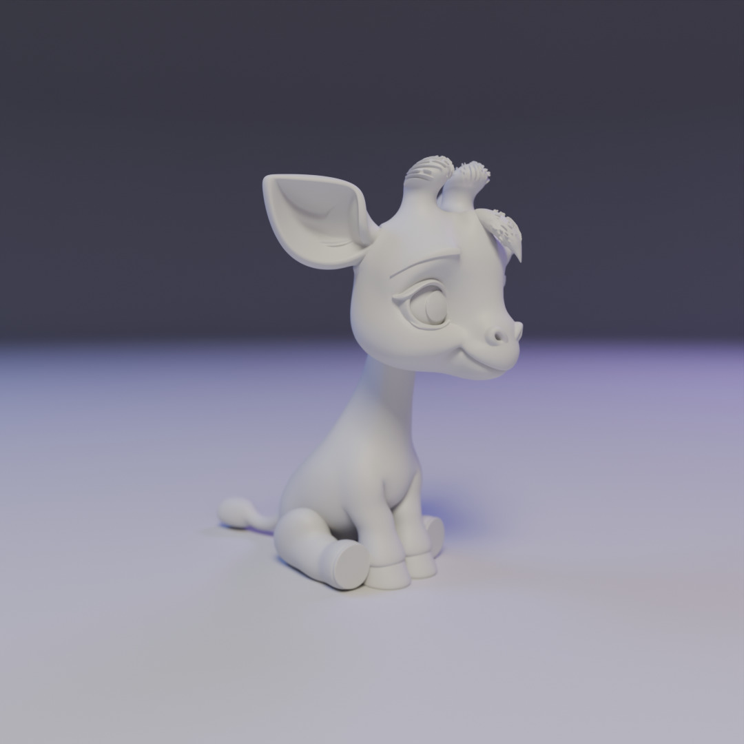 cute baby giraffe 3D print model_7