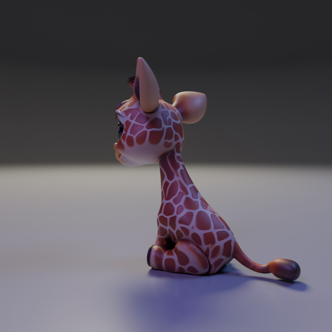 cute baby giraffe 3D print model_12