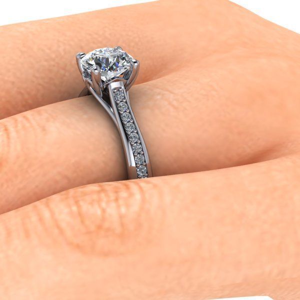 Classic 1 ct Ring 3D print model_3