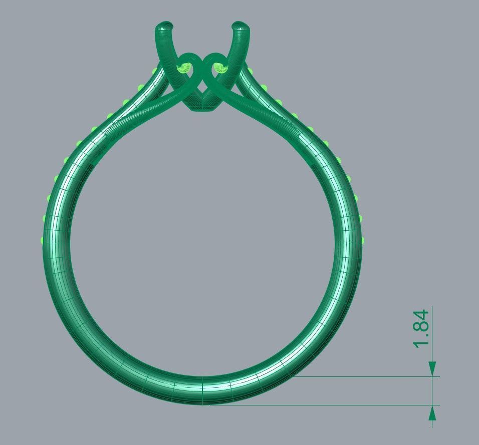 Classic 1 ct Ring 3D print model_5