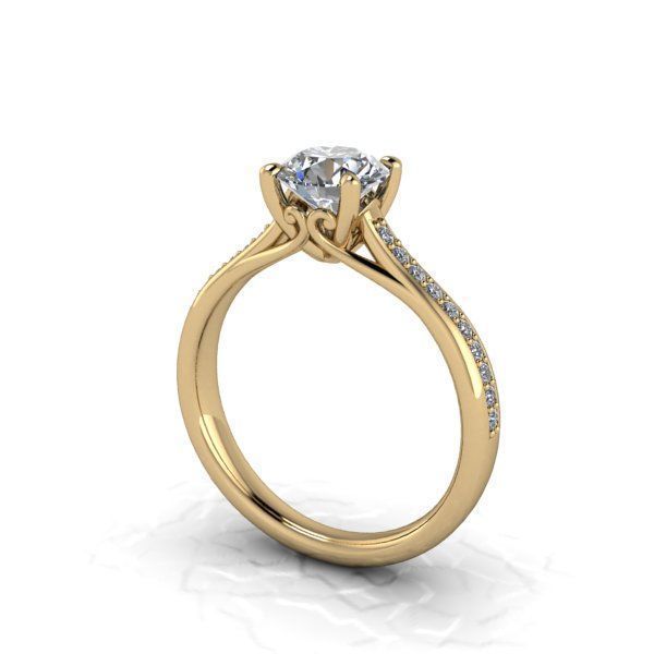 Classic 1 ct Ring 3D print model_4