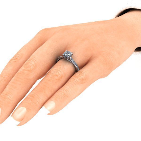 Classic 1 ct Ring 3D print model_2