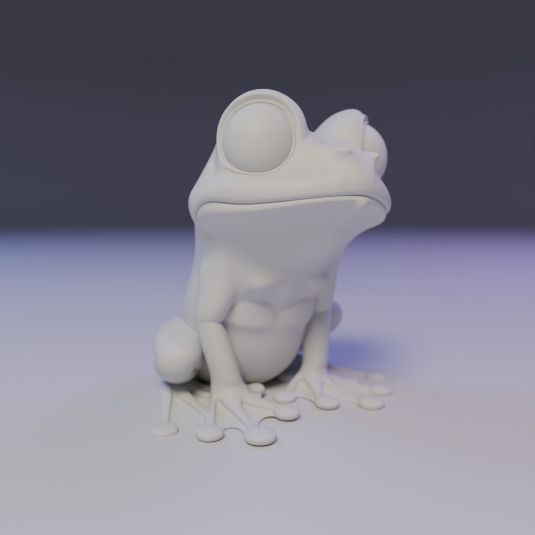 cute frog 3D print model_8