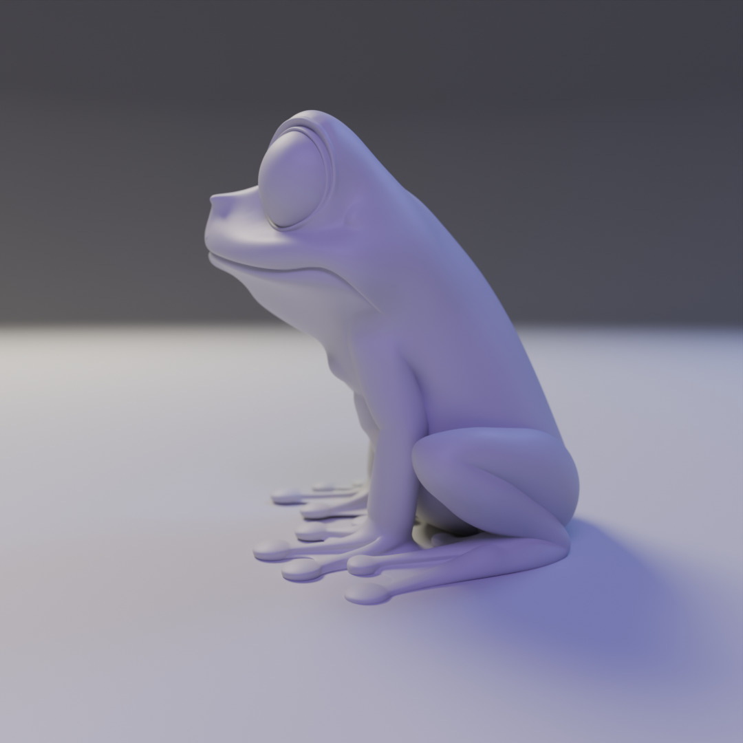 cute frog 3D print model_4