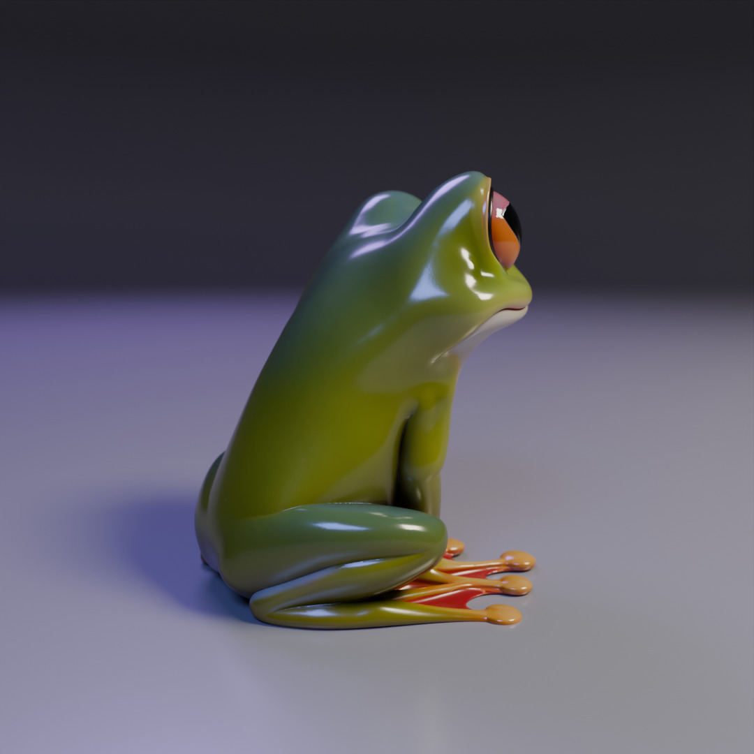 cute frog 3D print model_13