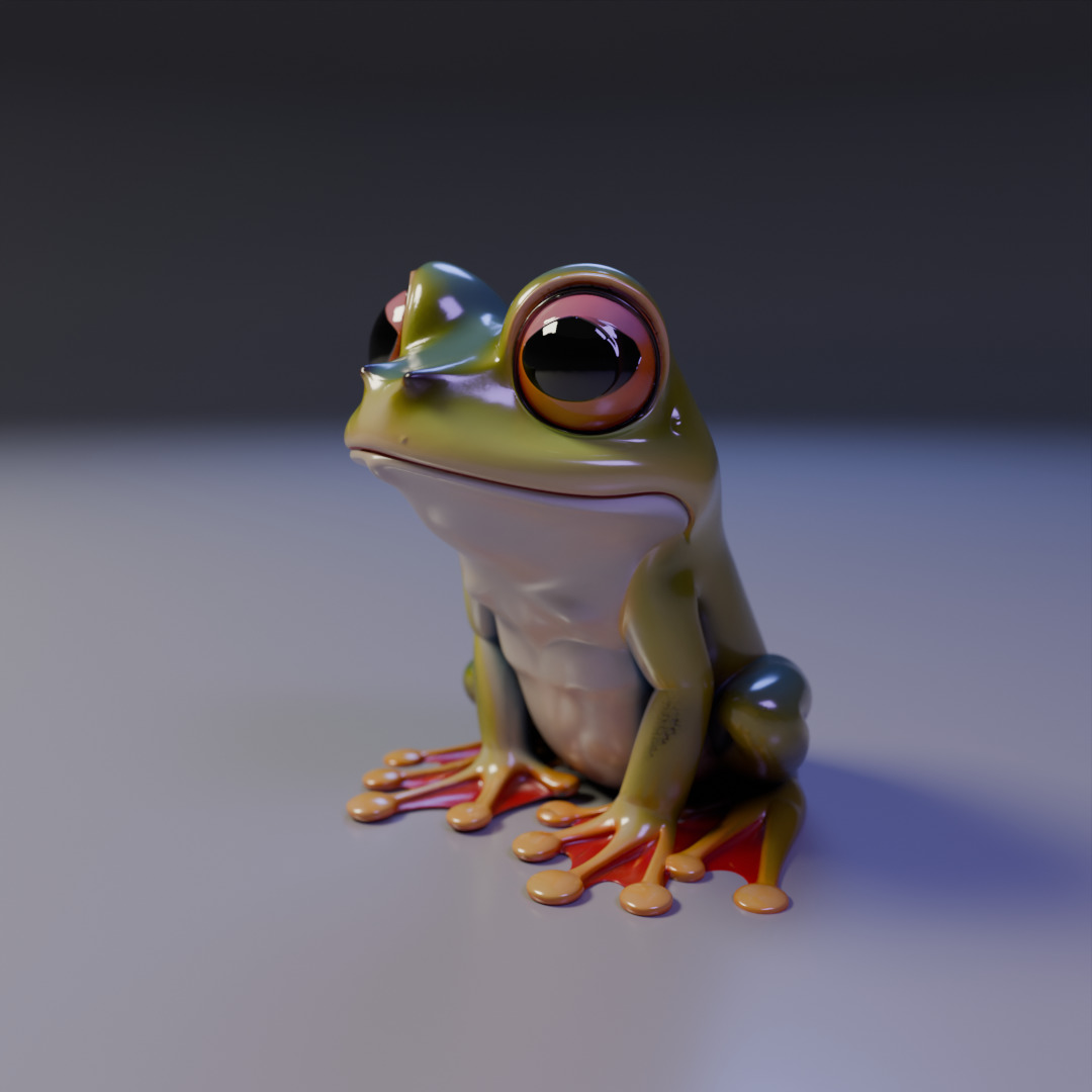cute frog 3D print model_9