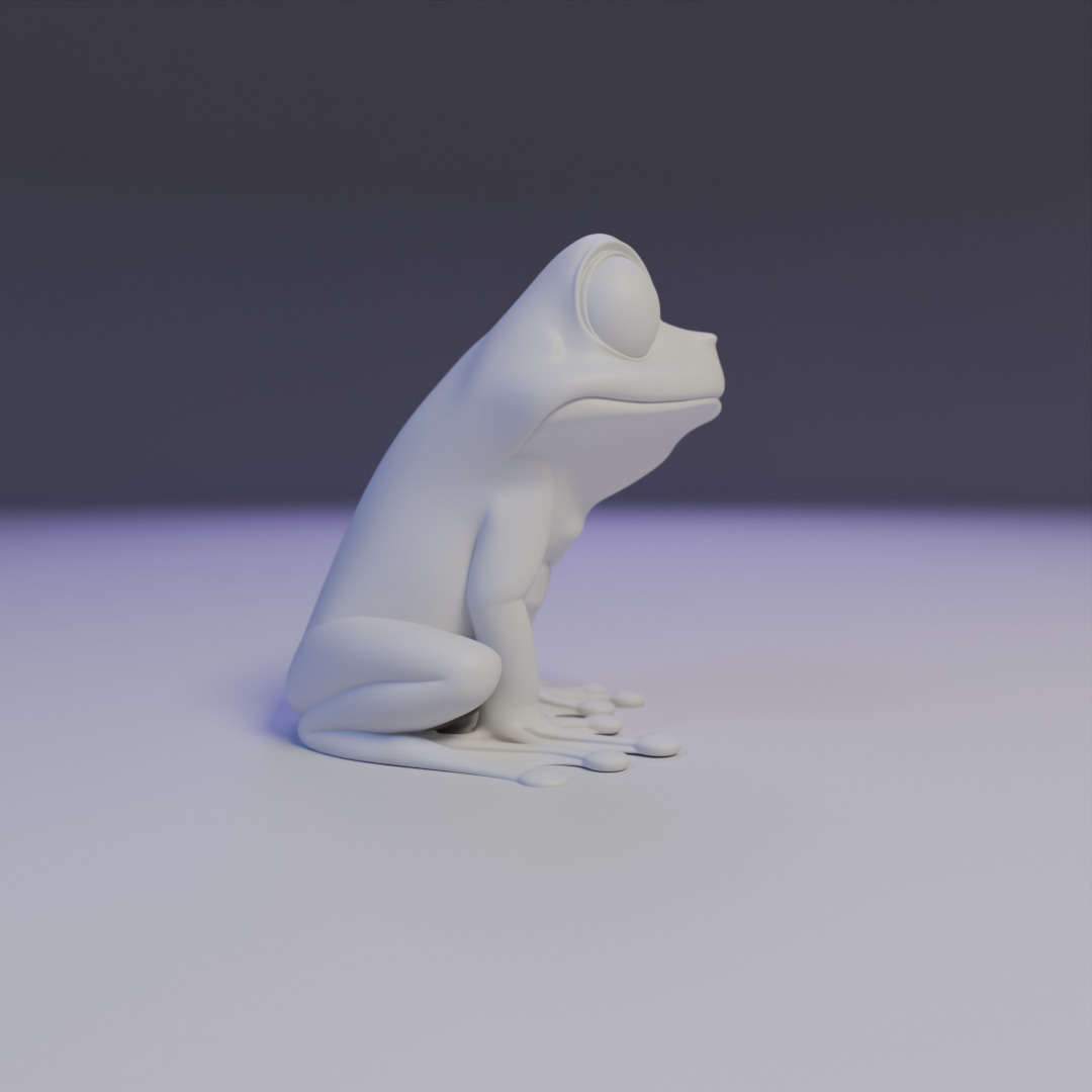 cute frog 3D print model_2