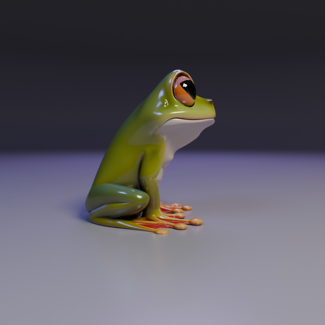 cute frog 3D print model_1