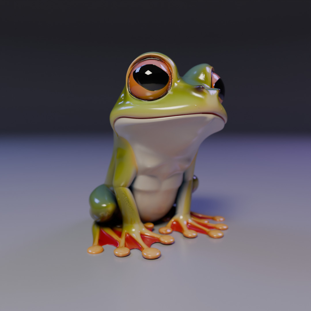 cute frog 3D print model_7