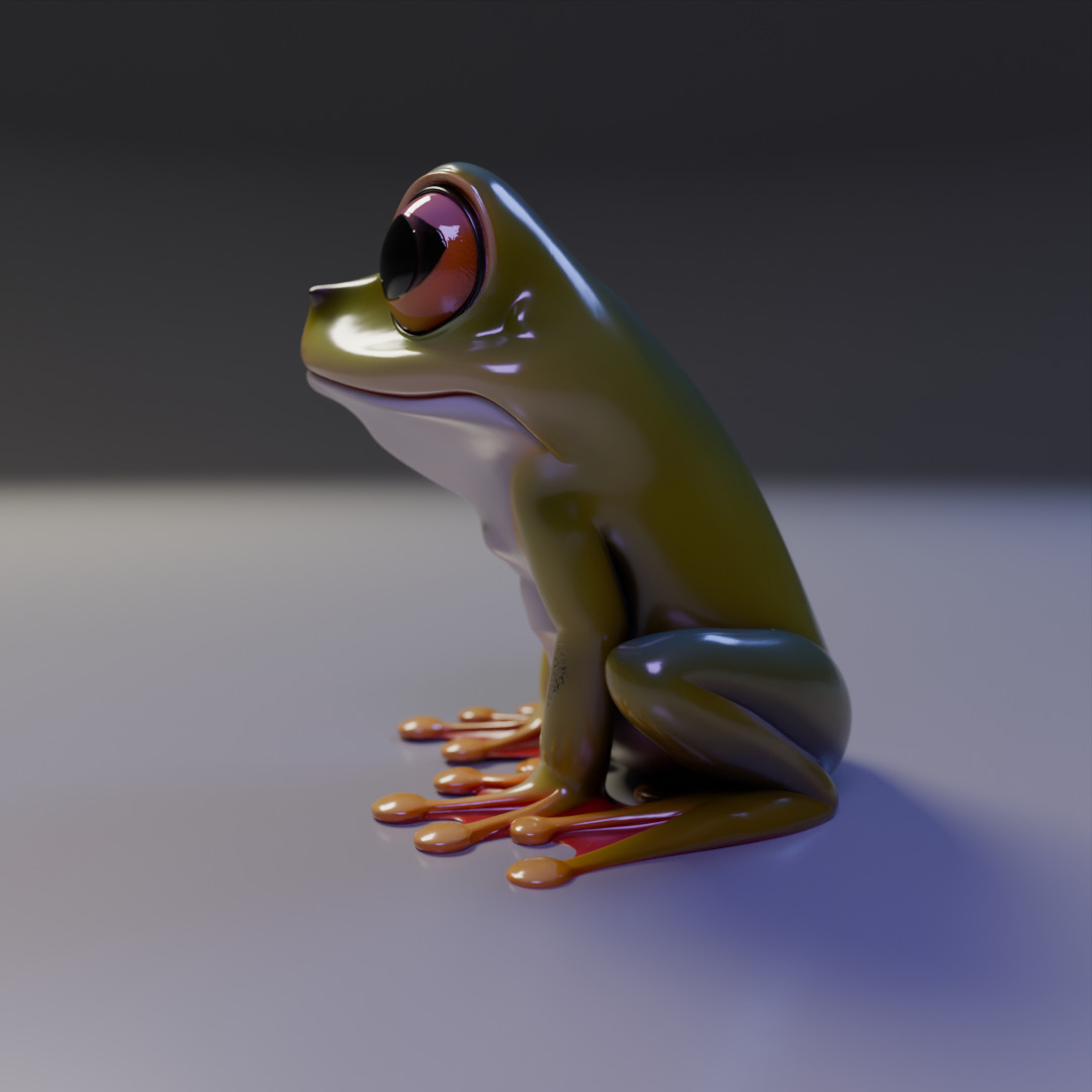 cute frog 3D print model_3