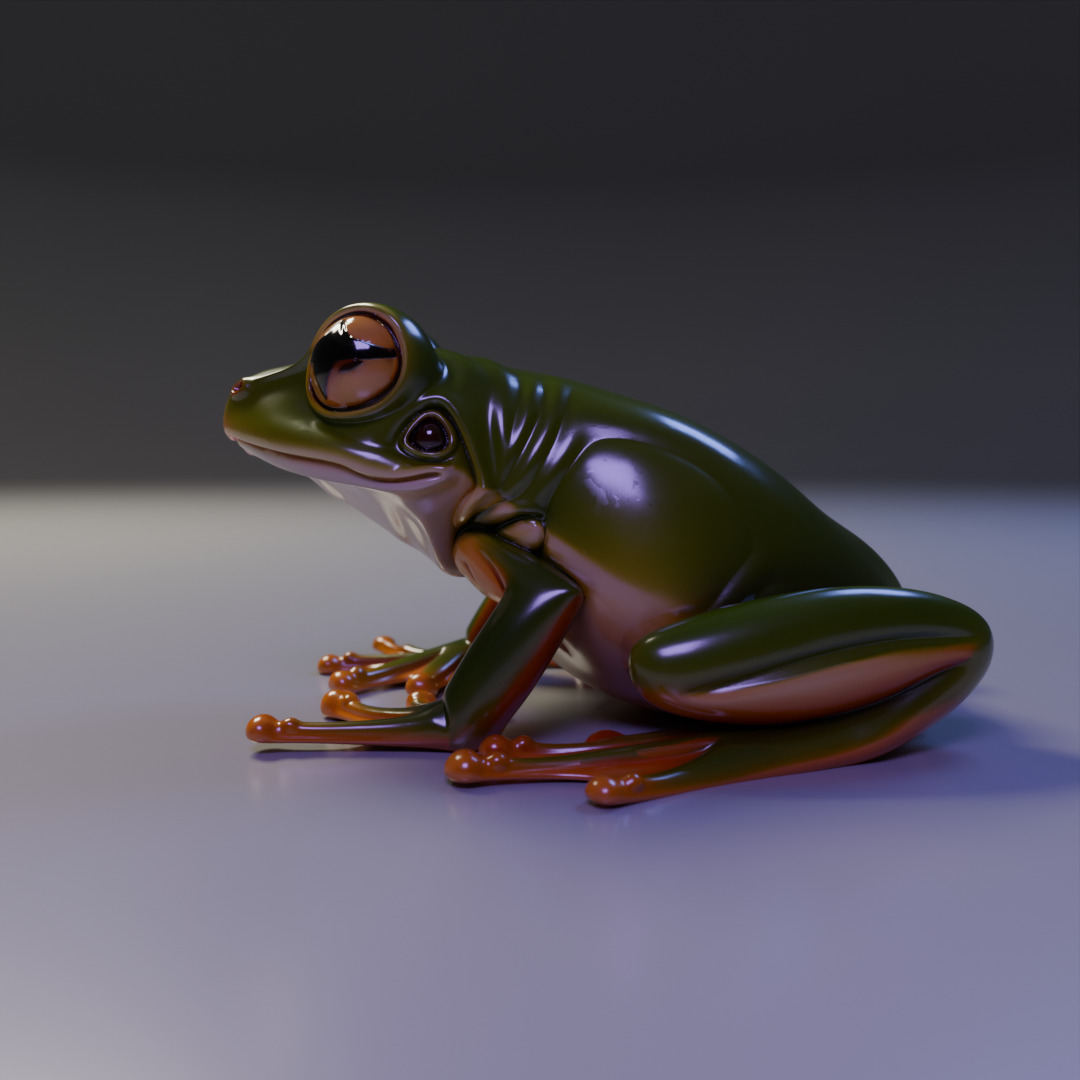 cute frog 3D print model_4