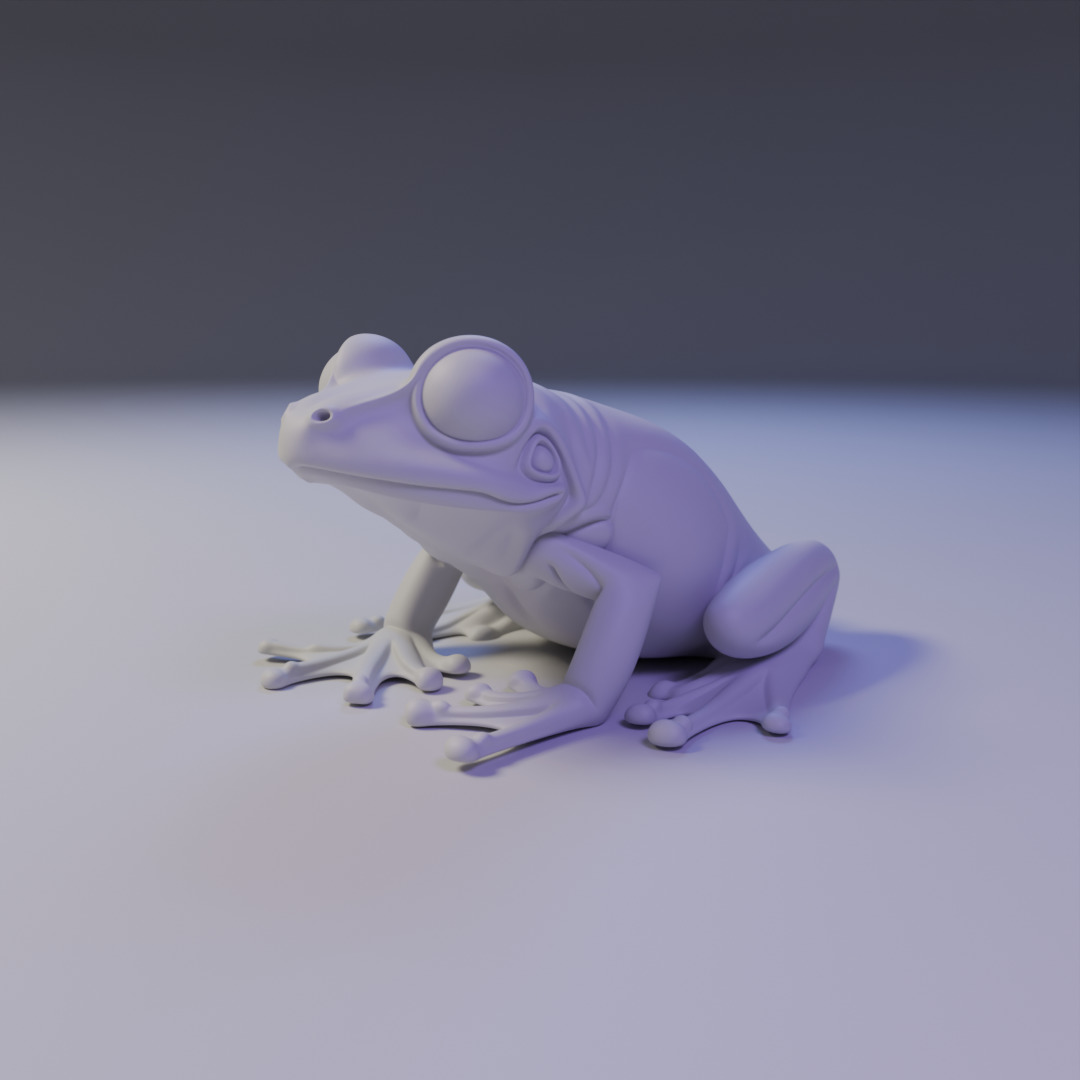 cute frog 3D print model_9