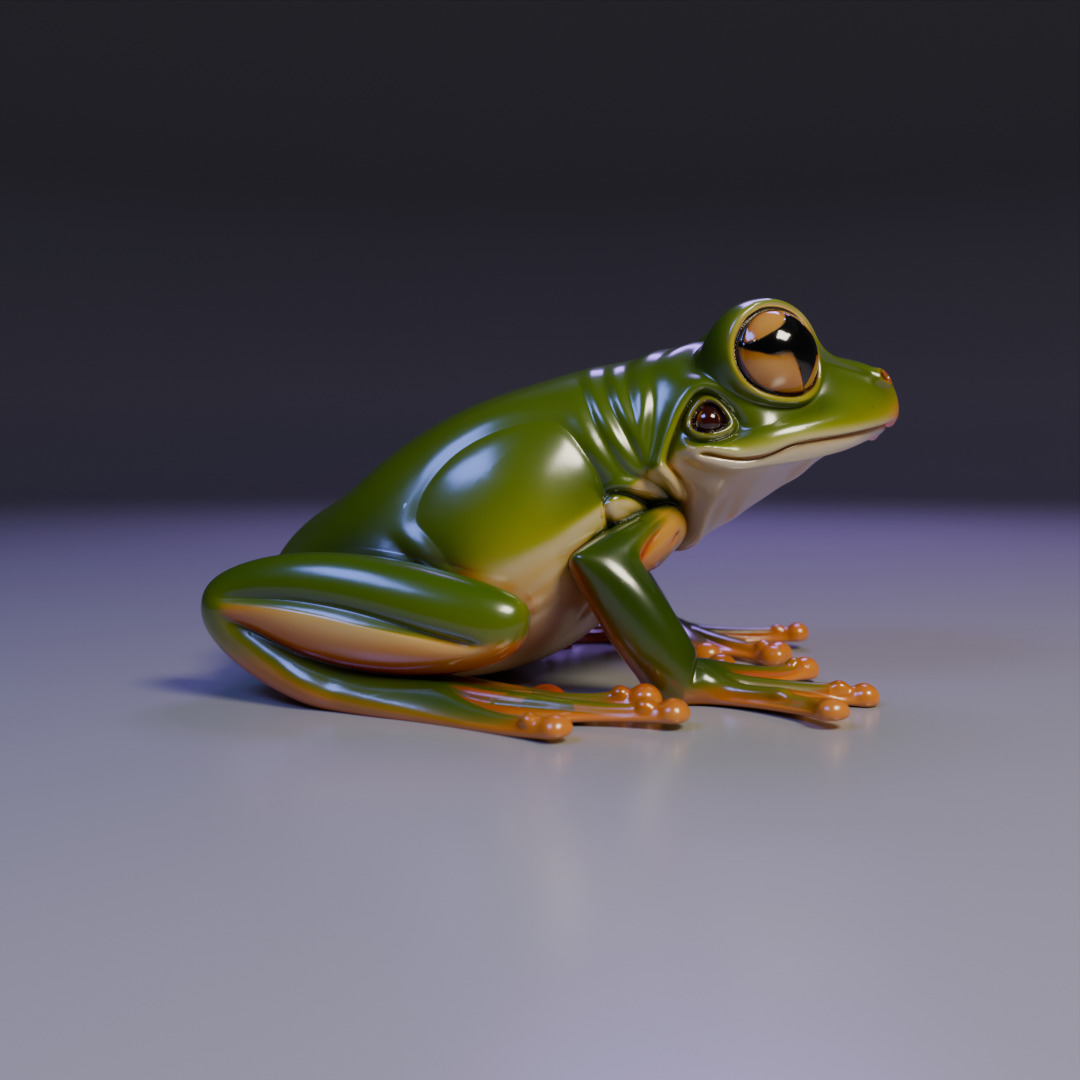 cute frog 3D print model_2