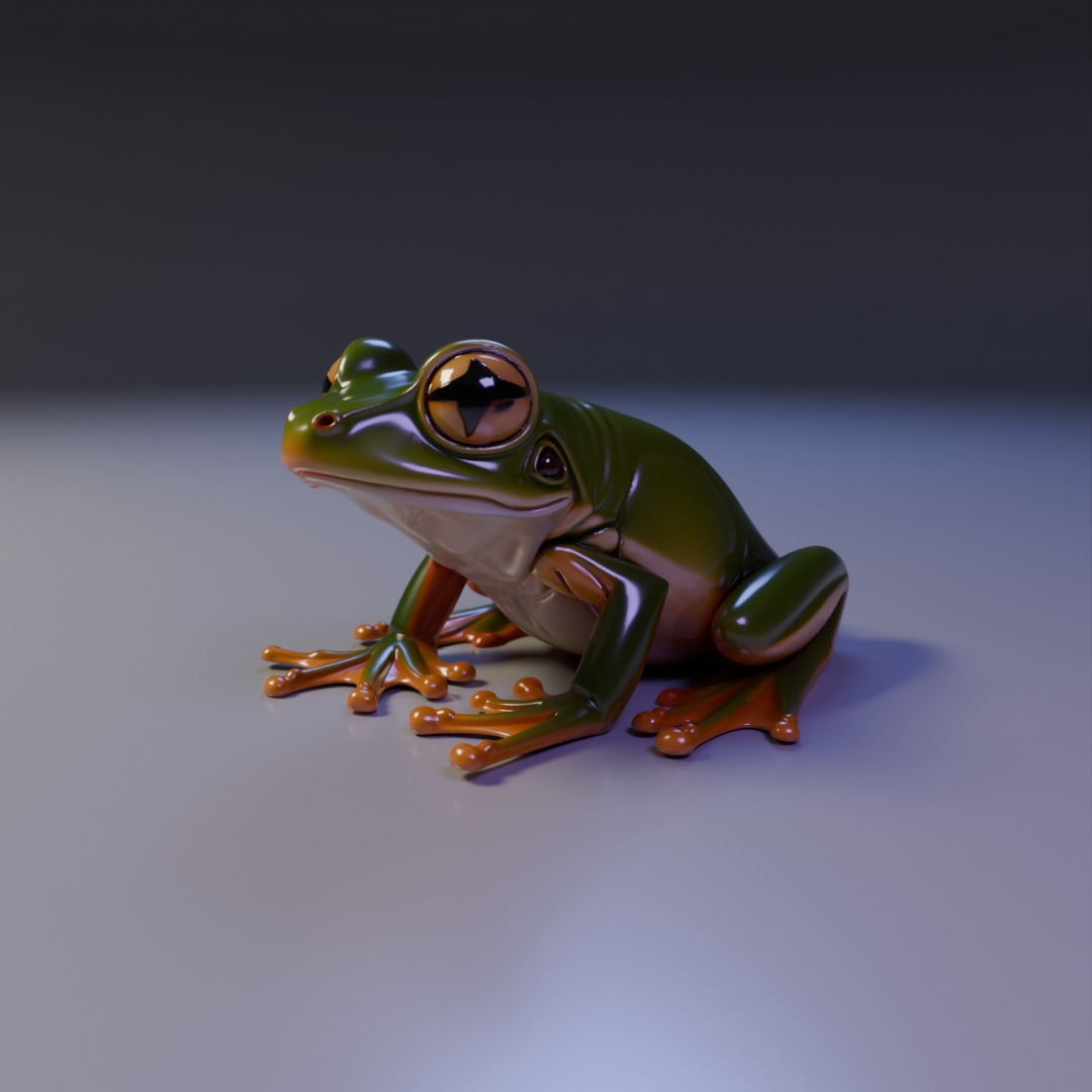 cute frog 3D print model_10