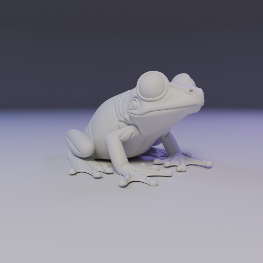 cute frog 3D print model_7