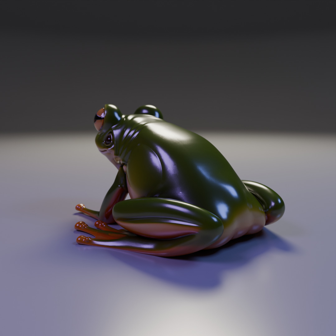 cute frog 3D print model_12