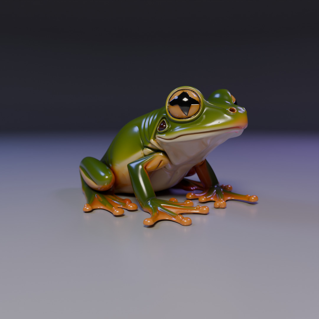 cute frog 3D print model_8