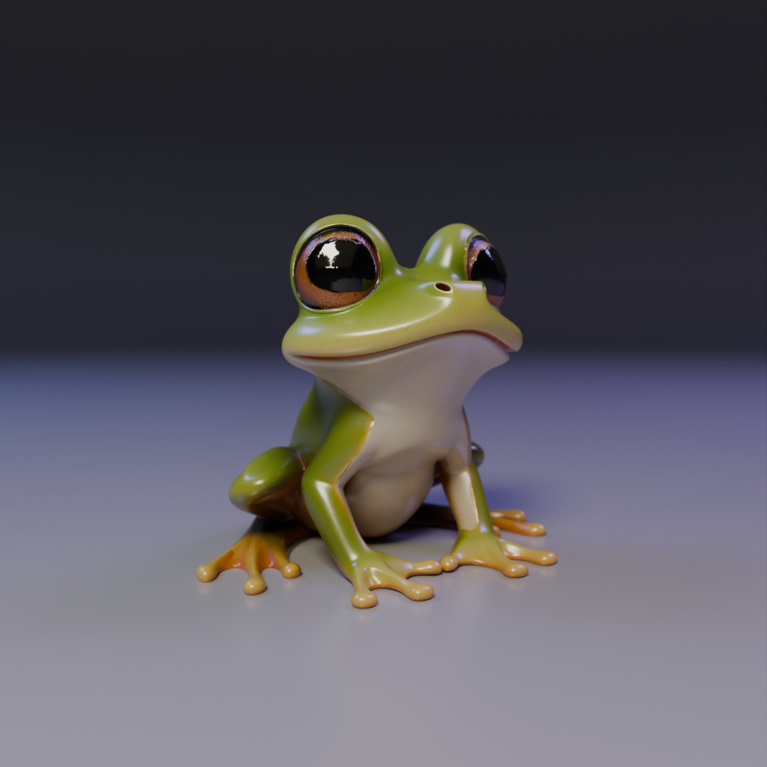cute frog 3D print model_7