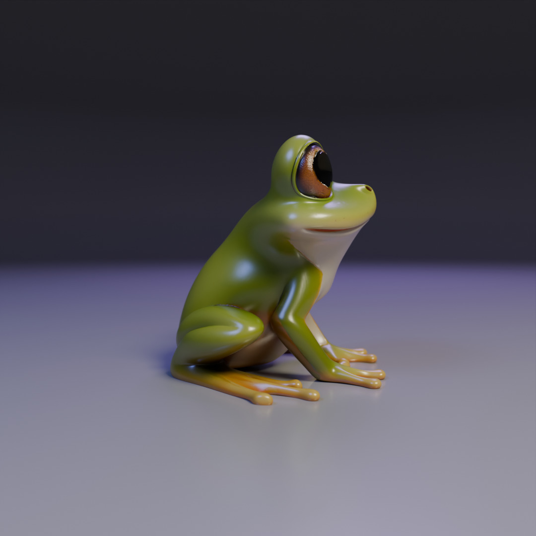 cute frog 3D print model_1