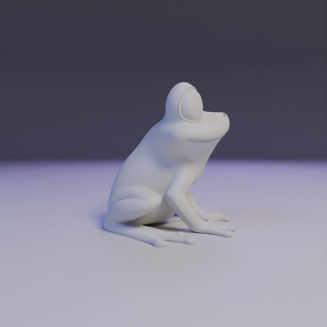 cute frog 3D print model_2