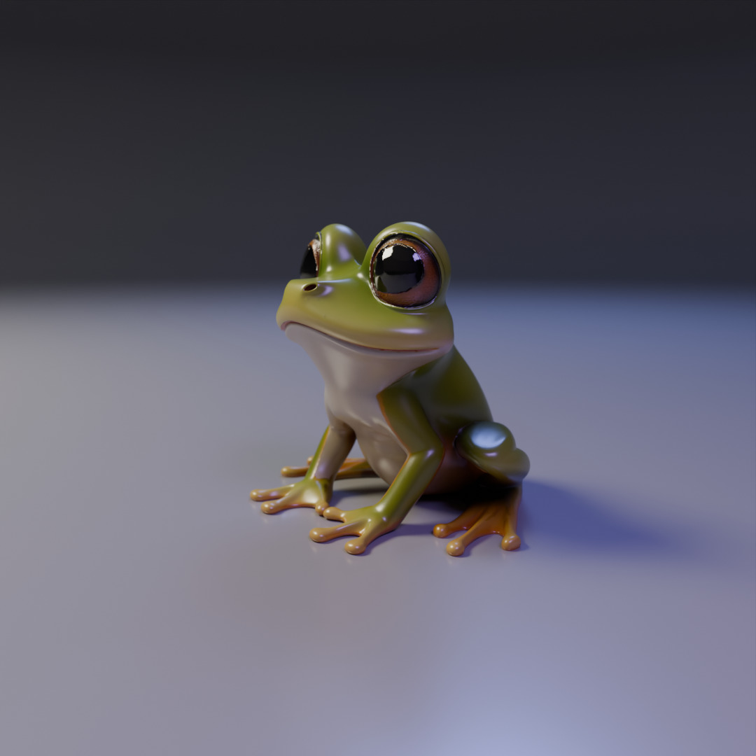 cute frog 3D print model_9