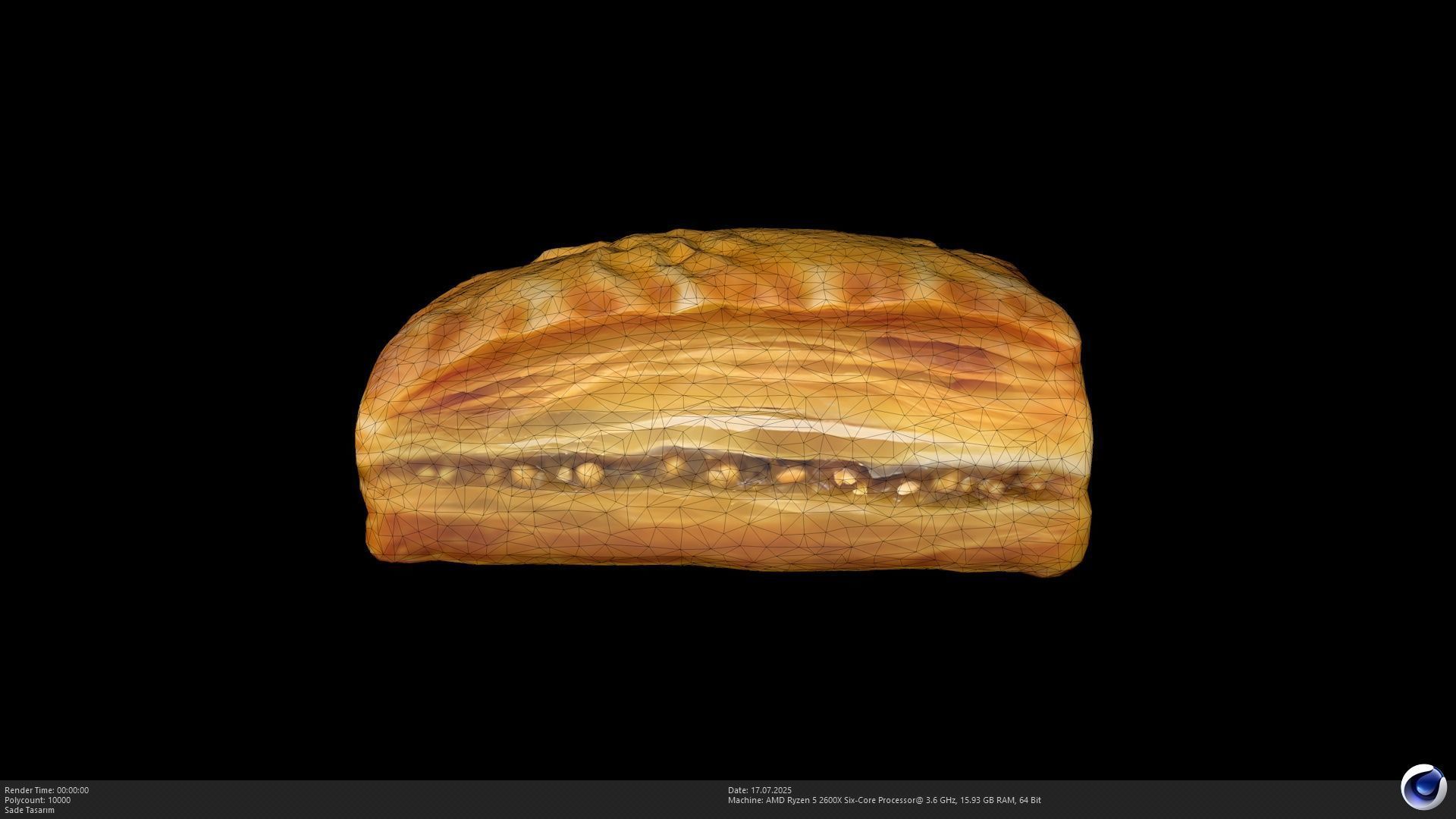 2 Different Turkish Delight Baklava Model - AI Low-poly 3D model_4