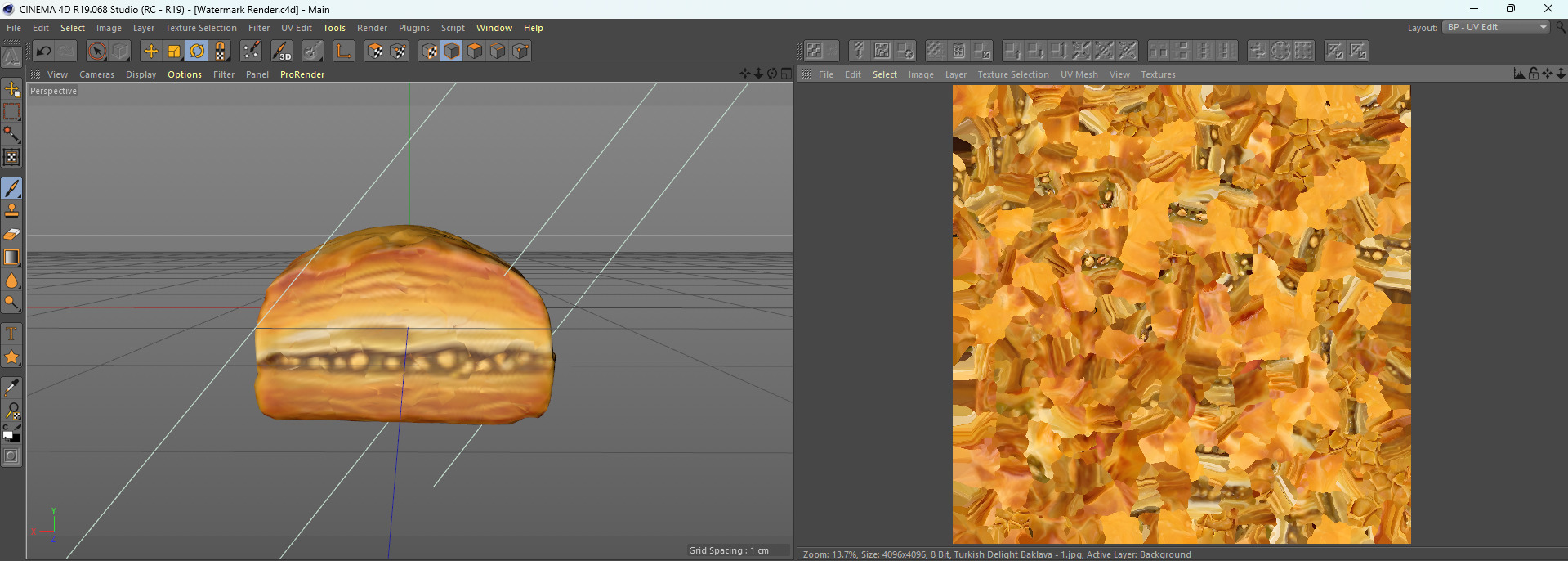 2 Different Turkish Delight Baklava Model - AI Low-poly 3D model_20